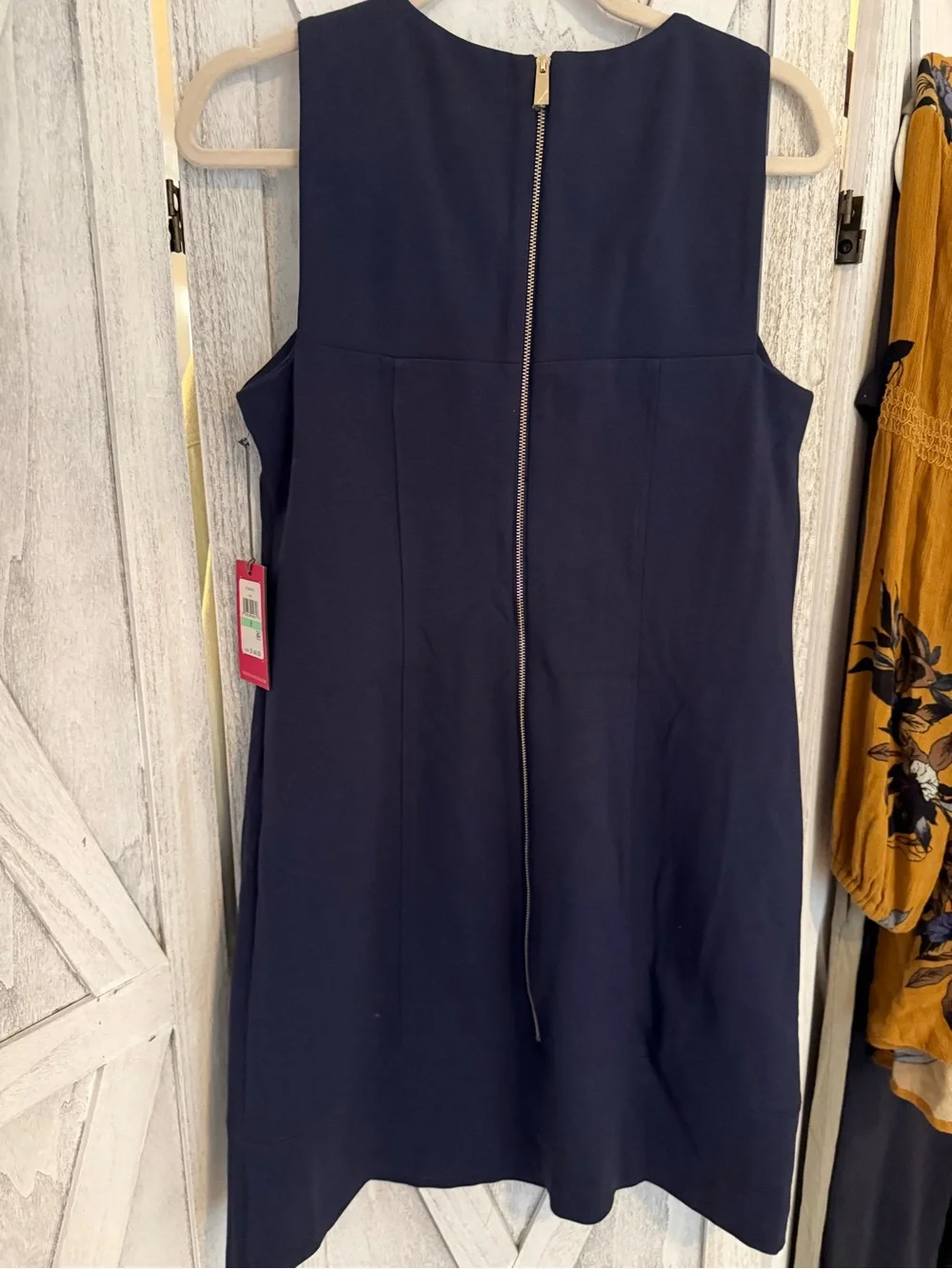 Vince Camuto Navy Shift Dress with Gold Button Accents- beautiful & 148$ retail!
